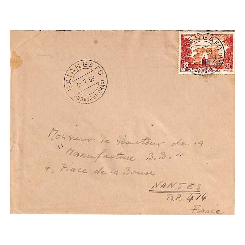 BATANGAFO  OUBANGUI-CHARI  1959  - grandes lettres