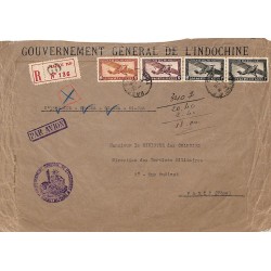 1937 Enveloppe officielle avion recommandée à 19 $ 55