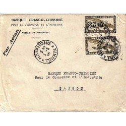 1948 Lettre à 74 c Oblitération HAIPHONG * TONKIN *