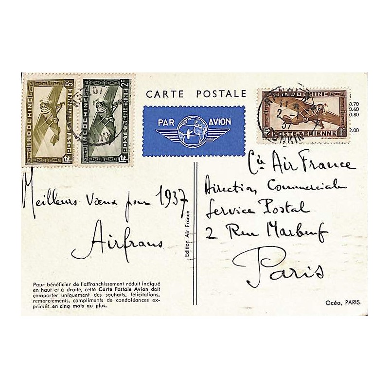 1937 Tarif spécial Air France du Nouvel An
