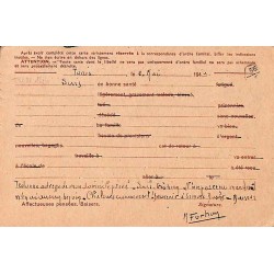 1941  Carte postale interzones 90 c. Iris carton chamois