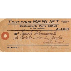1931 Etiquette de colis recommandé pour la France