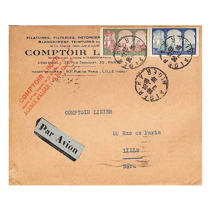 1935 Enveloppe avion pour la France à 2 F. 50
