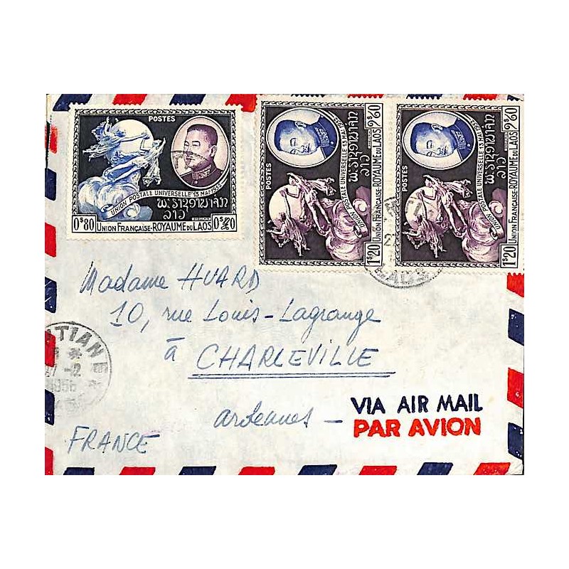 1956 Lettre avion pour la France affranchie 4 $