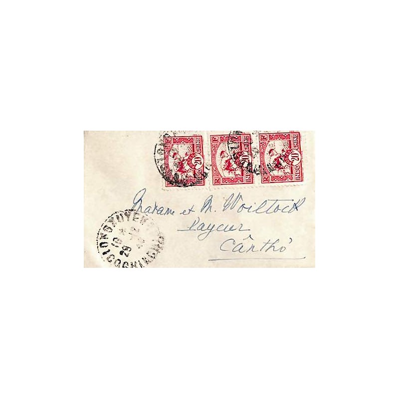1948 lettre 60 c Oblitération LONGXUYEN COCHINCHINE