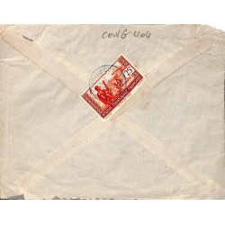 1940 Lettre Bande censure muette et cachet CONTRÔLE POSTAL * COMMISSION B *