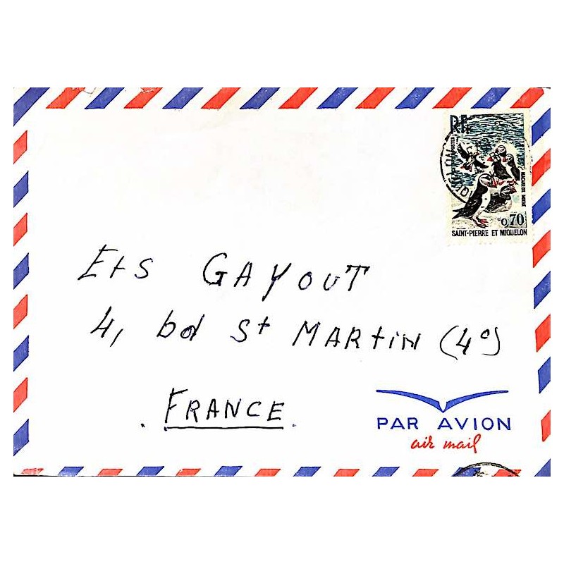 1973 Lettre avec timbre 429 Oblitération SAINT PIERRE . MIQUELON *