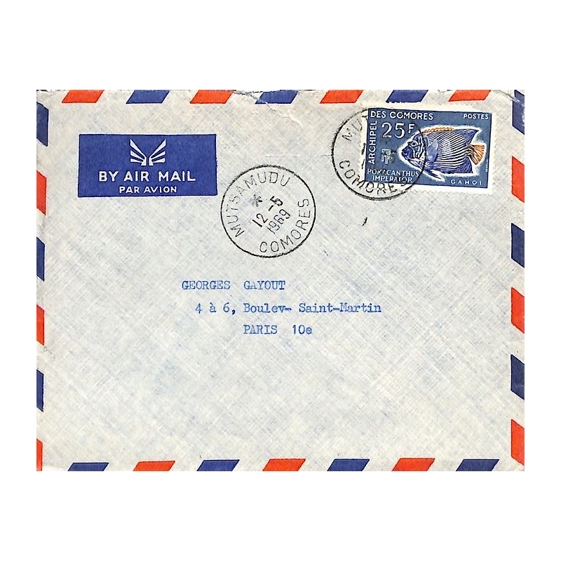 1969 Lettre avec timbre 48 (Pomancantus imperator)