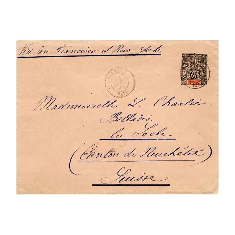 PAPEETE TAÏTI pour la Suisse 1896