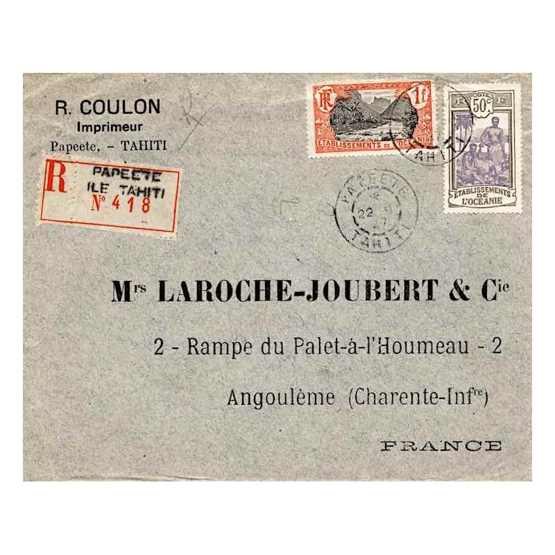 PAPEETE TAHITI recommandée 1927