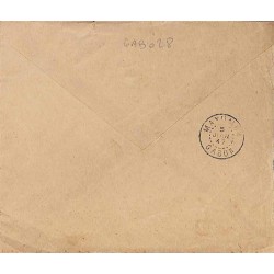 1942 PEDIPOSTE MAYUMBA en arrivée d'une enveloppe de BRAZZAVILLE