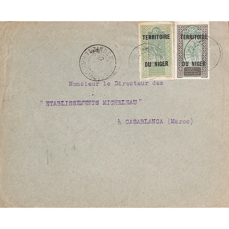 1926 Lettre 35 c Oblitération ZINDER TERRITOIRE DU NIGER