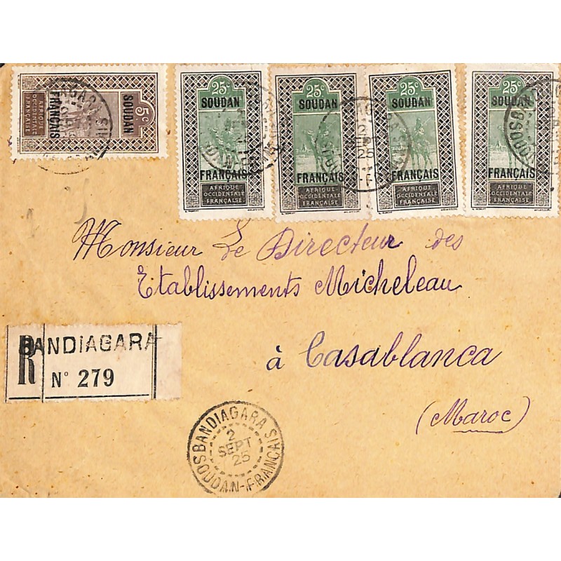 BIANDAGARA SOUDAN-FRANÇAIS 1925 Oblitération sur lettre