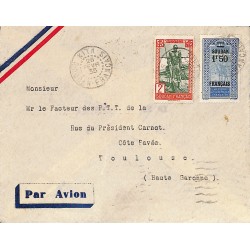 1935 Lettre avion Affranchissement 3 F 50 Oblitération KATI SOUDAN-FRANÇAIS