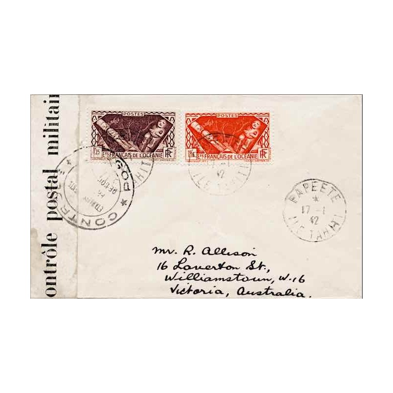 PAPEETE ILE TAHITI Censure 1942