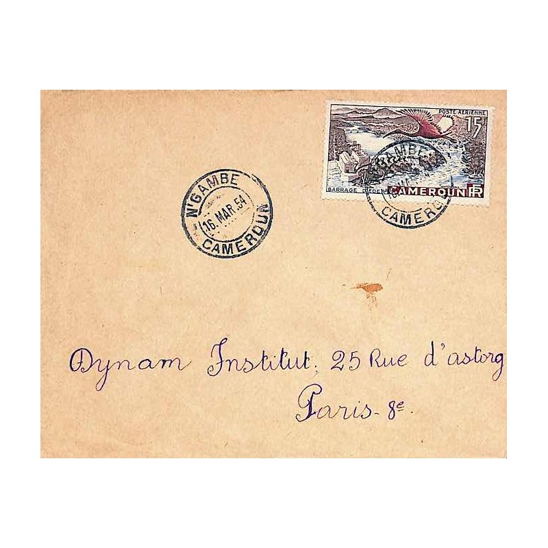 1954 Lettre 15 F  N'GAMBE CAMEROUN