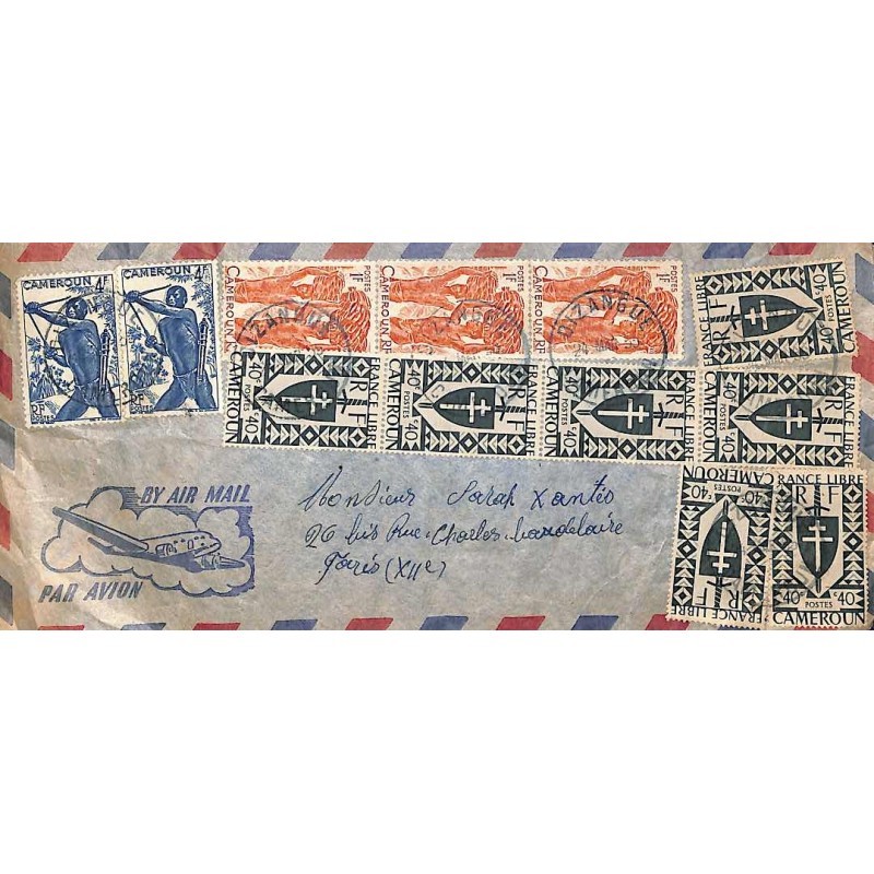 1955 Lettre avion 15 F. DIZANGUE CAMEROUN