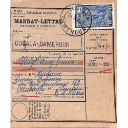 1932 Mandat-lettre DOUALA CAMEROUN