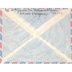 1954 timbres taxe 40 c. gerbes sur  enveloppe avion de Madagascar