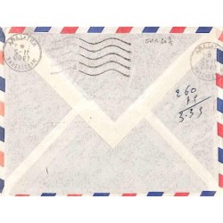 1960 timbres taxe 20 F. gerbes sur  enveloppe avion de Madagascar