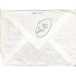 1968 timbre taxe 1 F. fleurs sur lettre avion de la Réunion