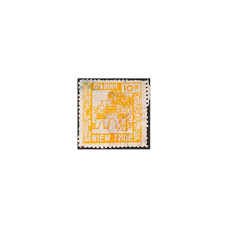 Gia-Dinh timbre fiscal local 10 d jaune