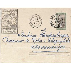 1927 Entier Enveloppe 50 c TANANARIVE R.P. MADAGASCAR