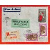 1937 Entier Enveloppe poste aérienne 8 f 65 de TANANARIVE MADAGASCAR (léger défaut)