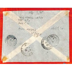 1937 Entier Enveloppe poste aérienne 8 f 65 de TANANARIVE MADAGASCAR (léger défaut)