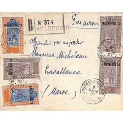 1927 Lettre recommandée par avion à 4 f 10 pour le Maroc