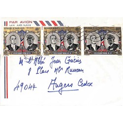 1974 Lettre avion timbre Visite du président Pompidou