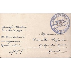 1918  PLACE DE YENIDJE * ARMEE D’ORIENT *  Commandant DE LA PLACE ET D’ETAPES