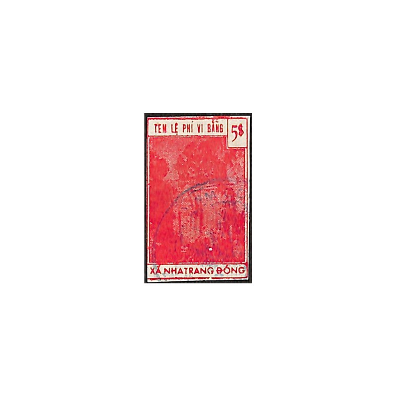 Nhatrang local revenue stamp 5 $ carmine