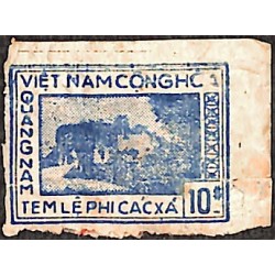 Quang Nam local revenue stamps 10 $ dark blue 1957