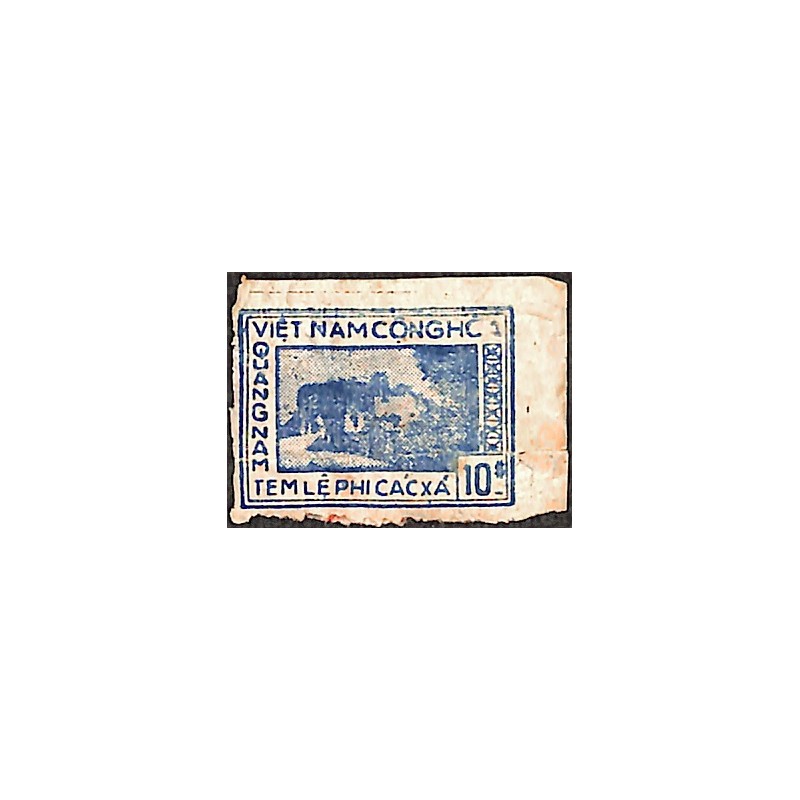 Quang Nam timbre fiscal local 10 d bleu foncé