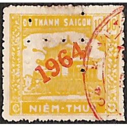 Saigon regional revenue stamp 10 $ yellow overprint 1964