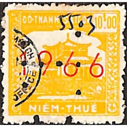 Saigon 1966 surcharge horizontale fine timbre fiscal 10 $