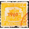 Saigon 1969  surcharge horizontale chiffres épais timbre fiscal 10 $