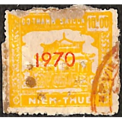 Saigon  1970  surcharge horizontale timbre fiscal 10 $