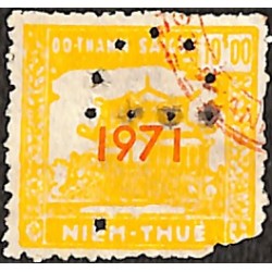 Saigon 1971 surcharge chiffres fins timbre fiscal 10 $