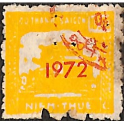 Saigon 1972 surcharge horizontale timbre fiscal local 10 $