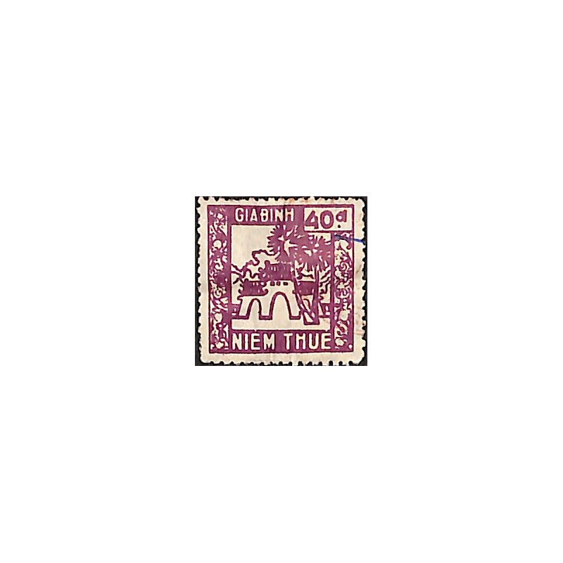 Gia-Dinh local revenue stamp 40 d violet