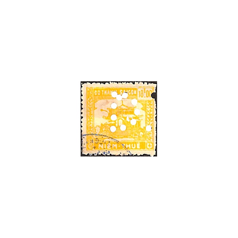 Saigon timbre fiscal local 10 $ jaune 1958
