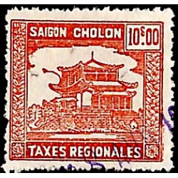 Saigon - Cholon timbre taxe régionale 10 $ brun rouge