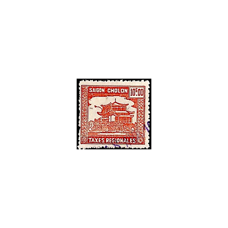 Saigon - Cholon timbre taxe régionale 10 $ brun rouge