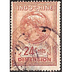 Indochine Dimension timbre fiscal 24 cents brun-rouge
