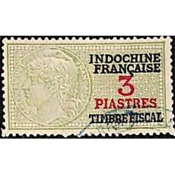 Indochine Timbre fiscal unique, 3 piastres, émission 1947