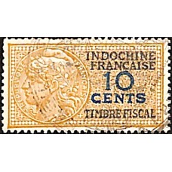 Indochine Timbre fiscal unique, 10 cents, filigrane AT37