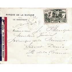 1948 lettre avion pour la Réunion  affranchie 48 f.